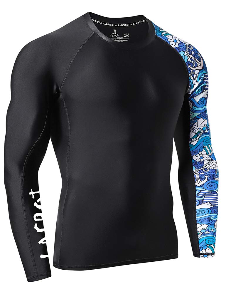 LAFROI Men's Long Sleeve UPF 50+ Baselayer Skins Performance Fit Compression Rash Guard-CLYYB Asym Fantasy Size LG - Image 3